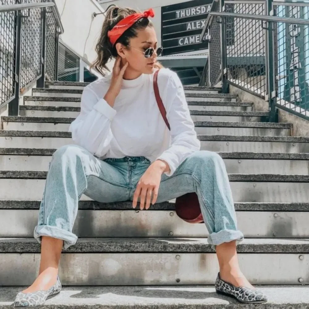 ROTHY'S Gray & Blue Leopard Print Flats | Size 7 | Retired - Picture 2 of 13